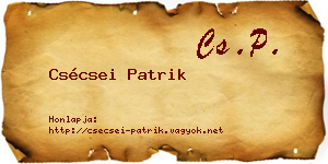 Csécsei Patrik névjegykártya