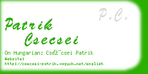 patrik csecsei business card